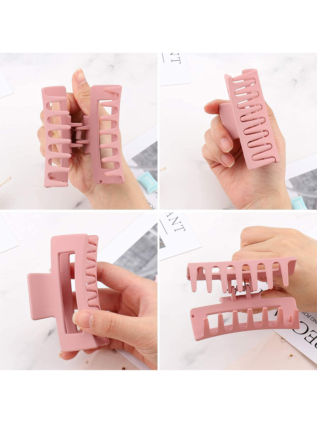 

ANNA CREATIONS Women Pink & Grey Set of 6 Claw Clip