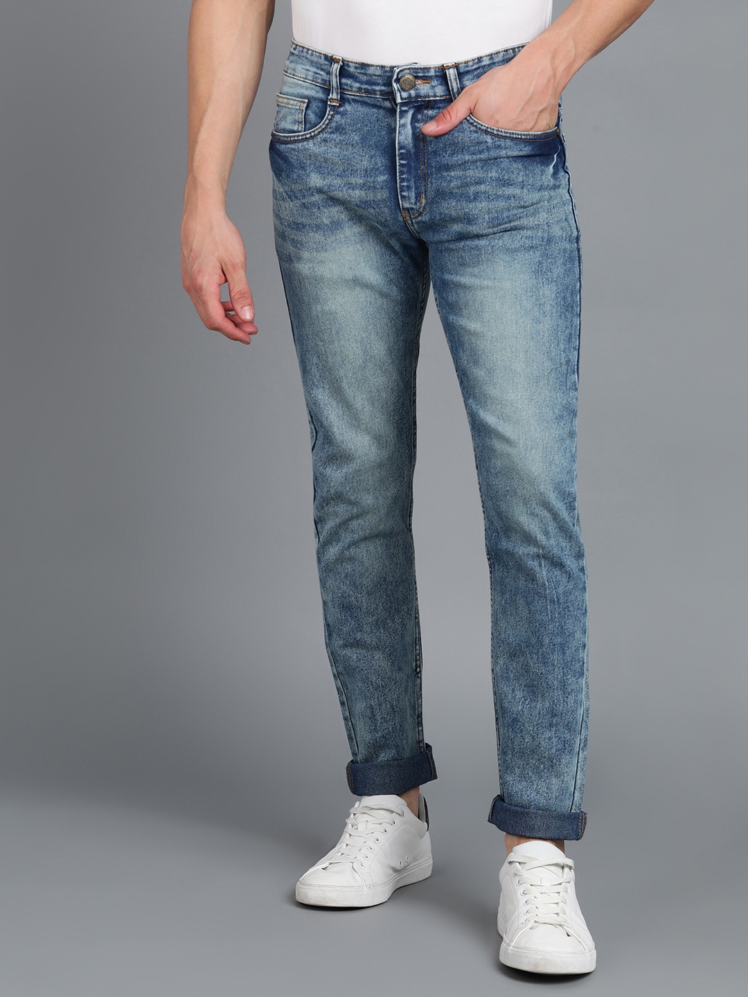 

Urbano Fashion Men Blue Slim Fit Light Fade Stretchable Jeans