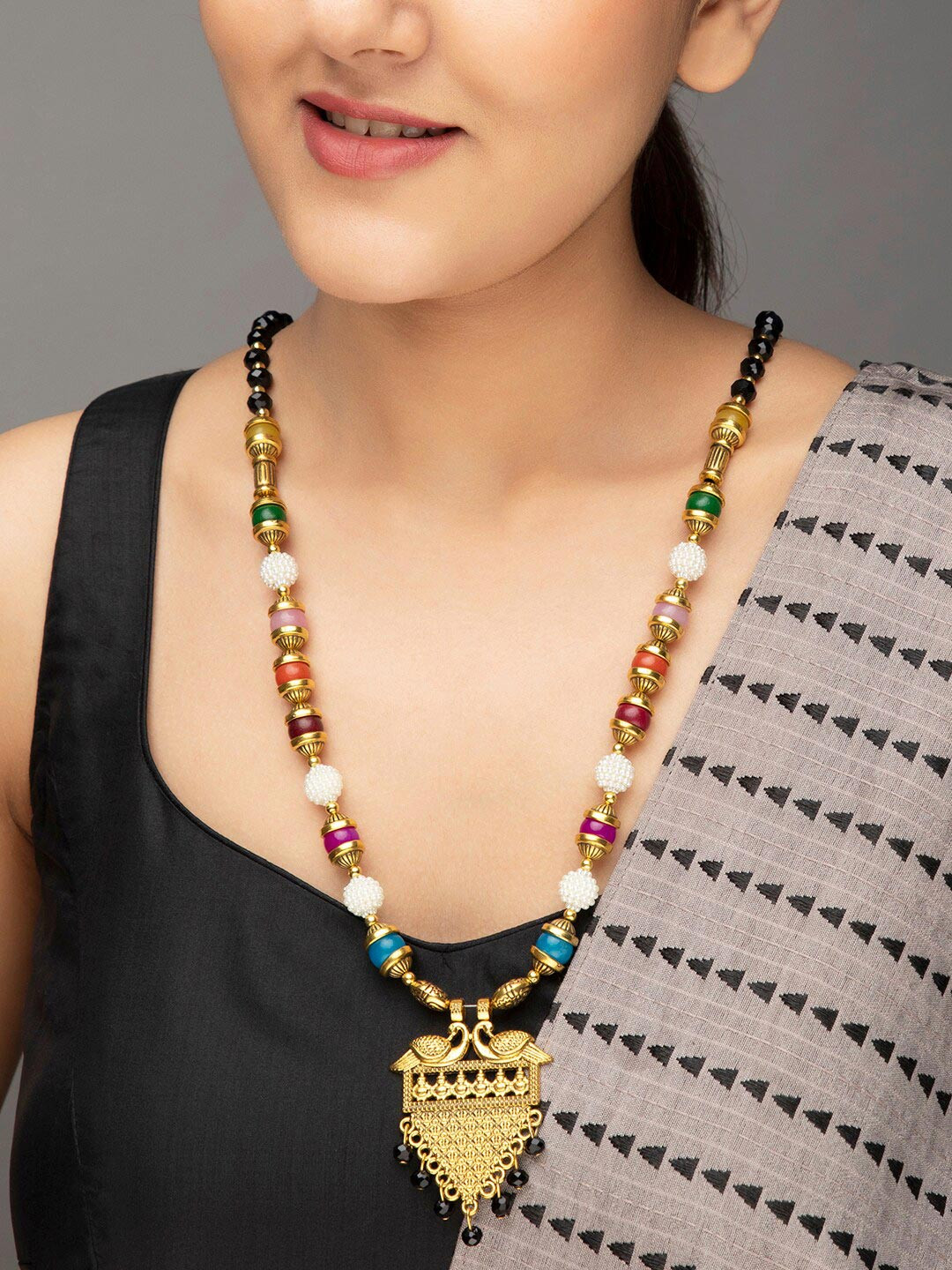 

Rubans Women Gold-Toned & Black Gold-Plated Necklace