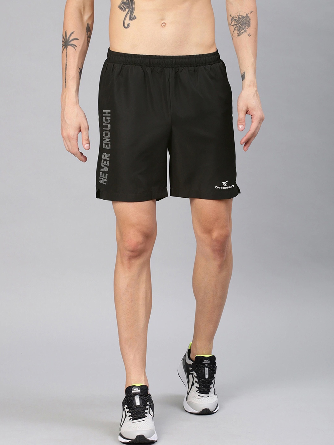 

Dpassion Men Black Running Sports Shorts