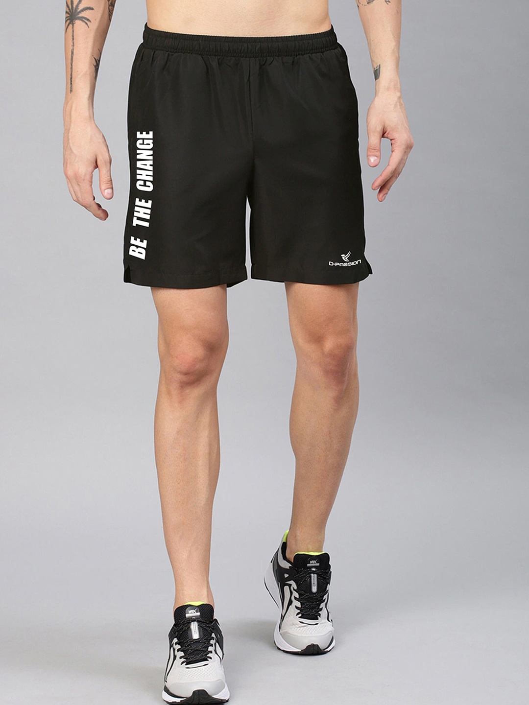 

Dpassion Men Black Running Sports Shorts