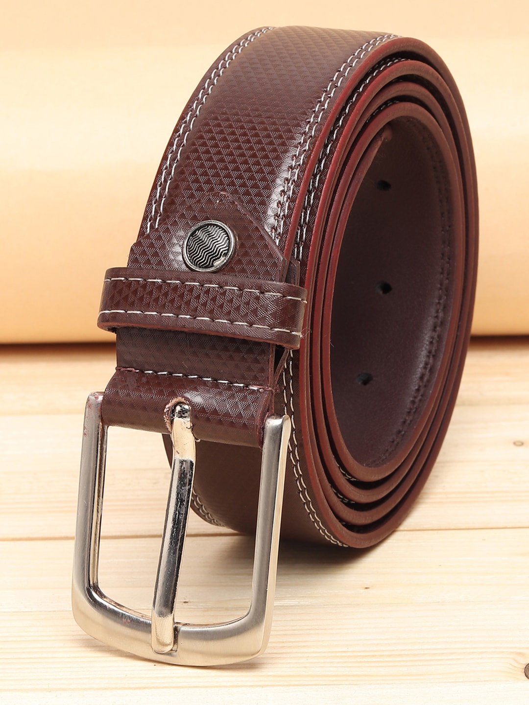 

ZORO Men Brown Textured PU Belt