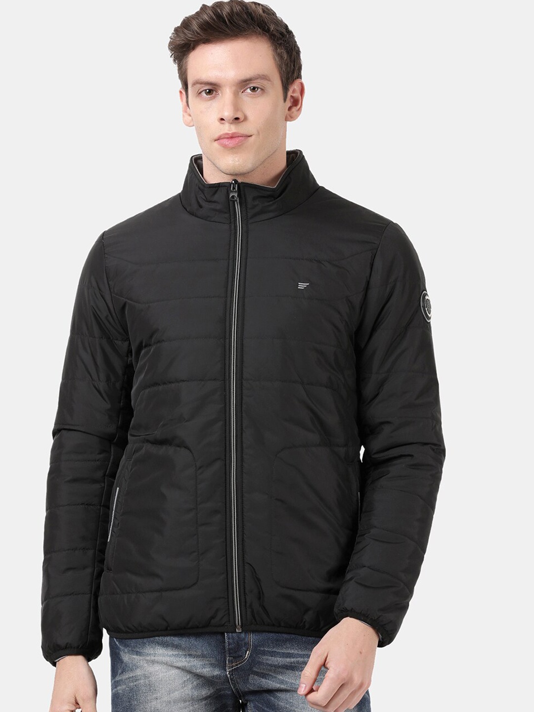 

t-base Men Black Windcheater Padded Jacket