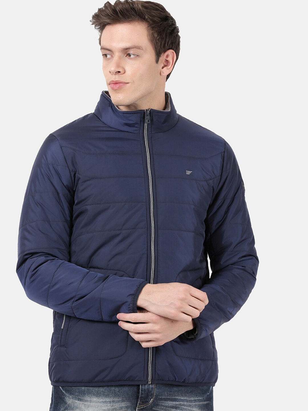 

t-base Men Blue Windcheater Puffer Jacket