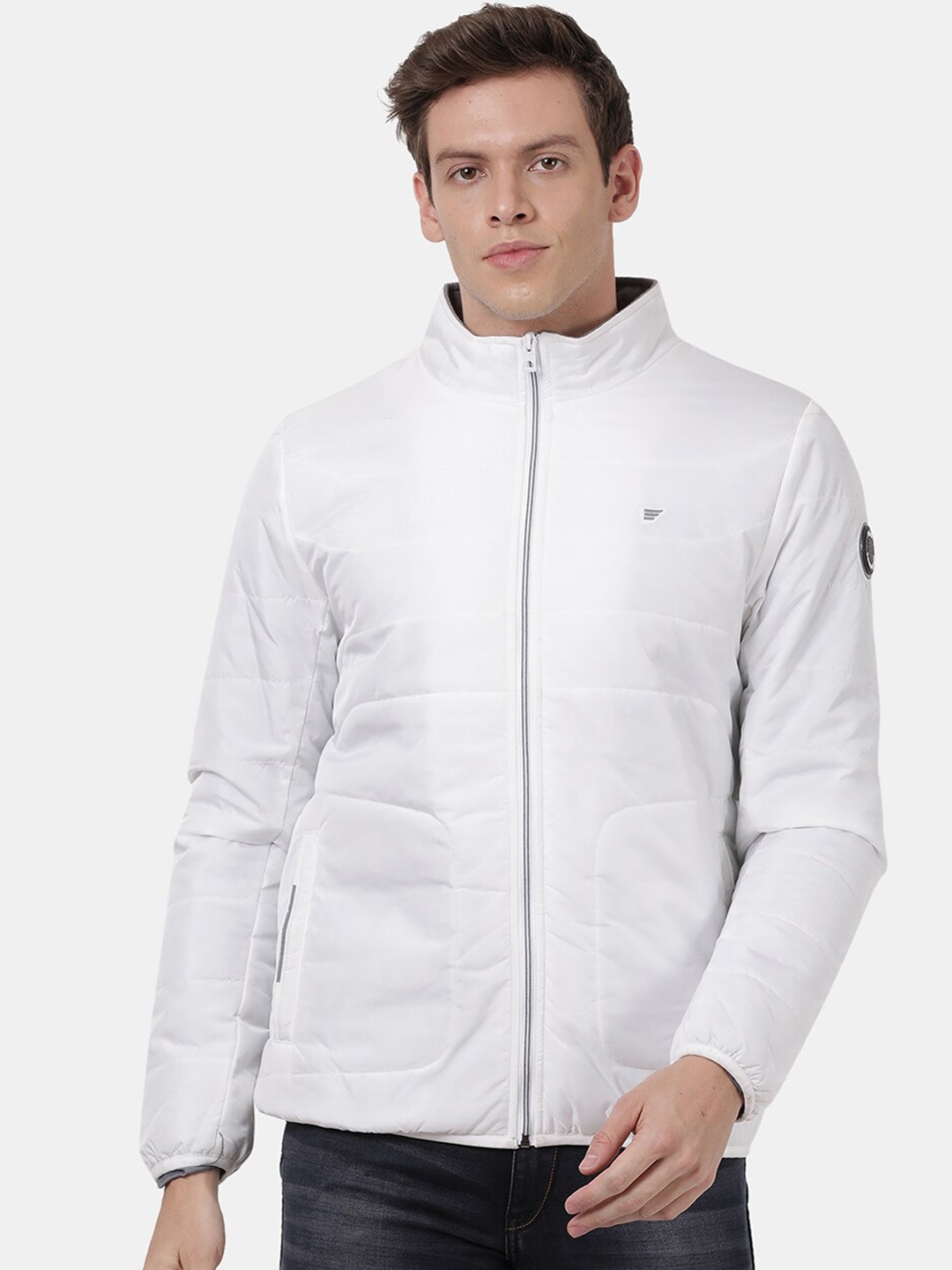 

t-base Men White Windcheater Padded Jacket