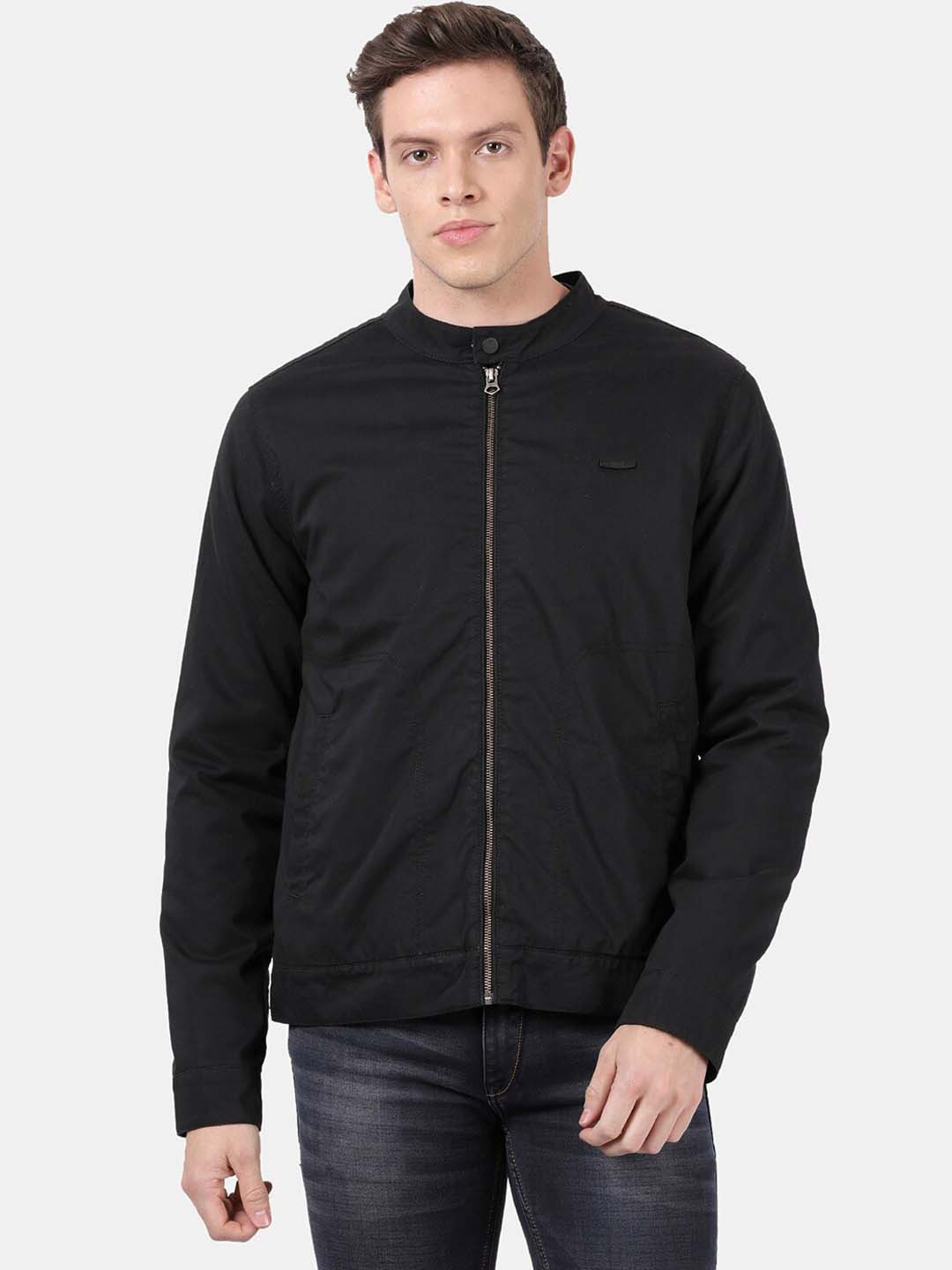 

t-base Men Black Solid Windcheater Tailored Jacket