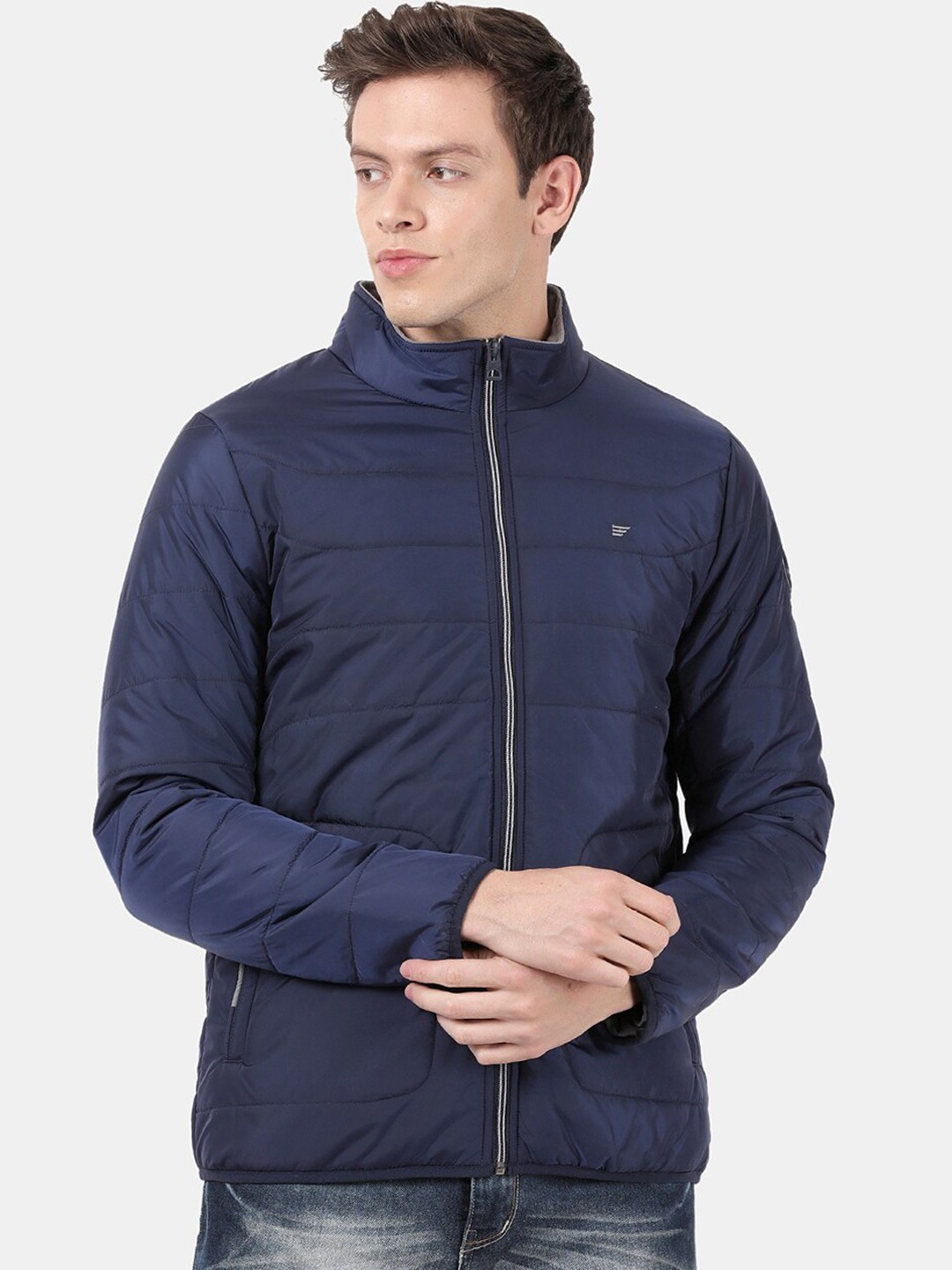 

t-base Men Blue Windcheater Puffer Jacket