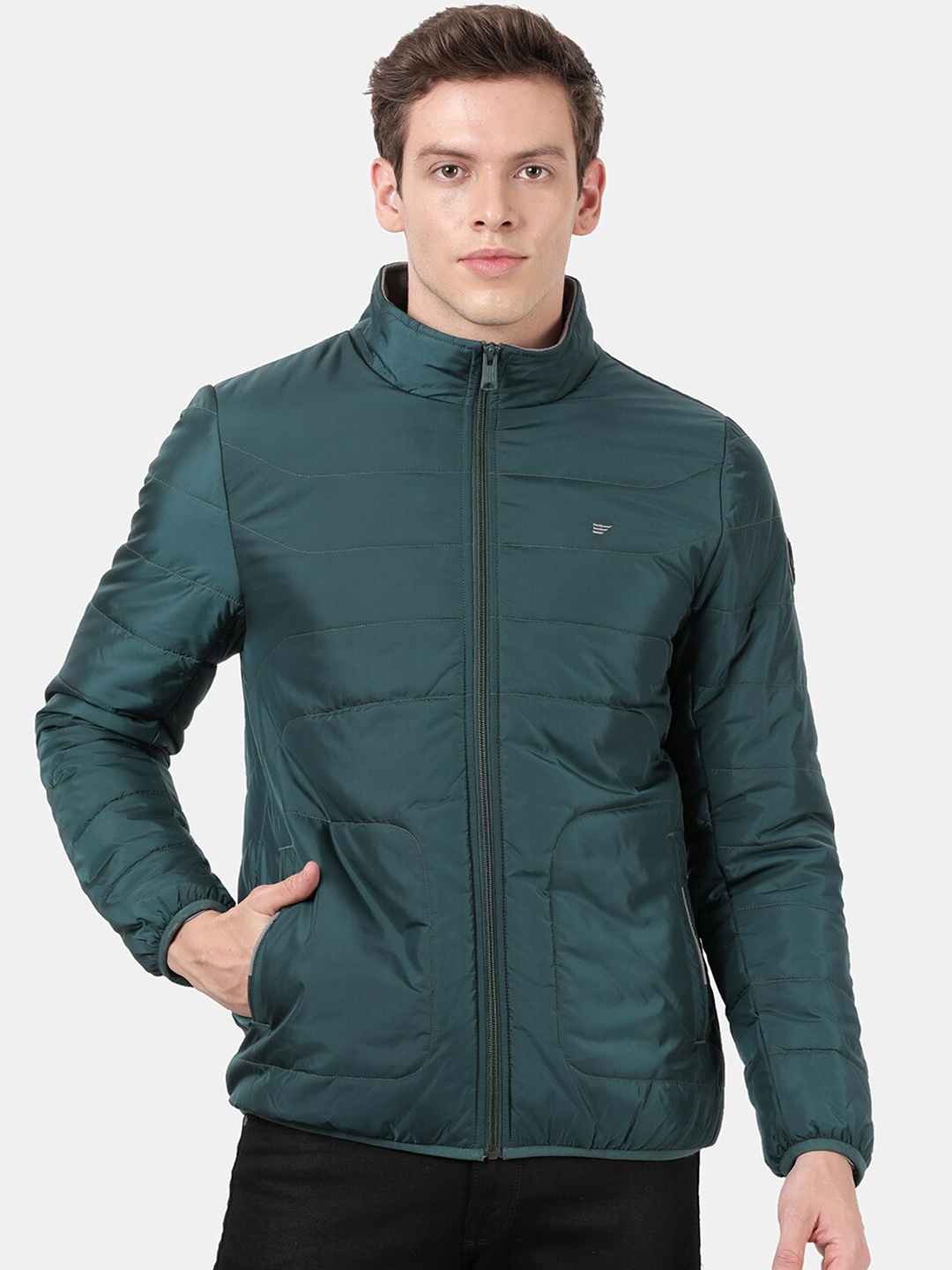 

t-base Men Green Windcheater Puffer Jacket