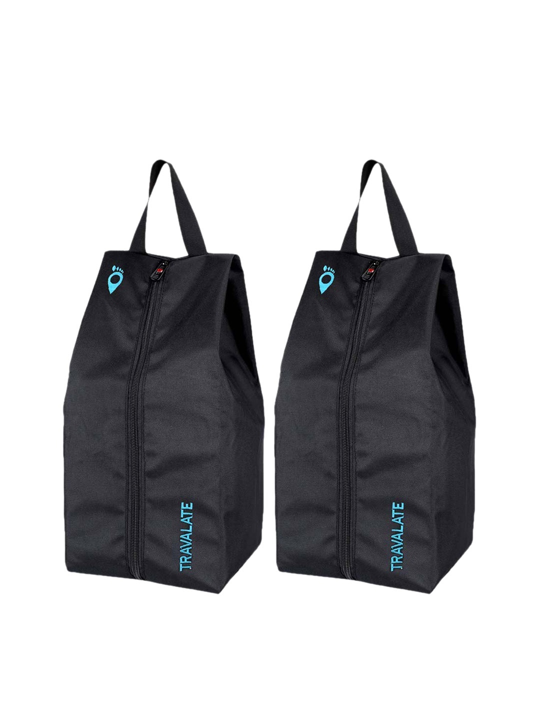 

TRAVALATE Set Of 2 Black Solid Shoe Bags, Blue