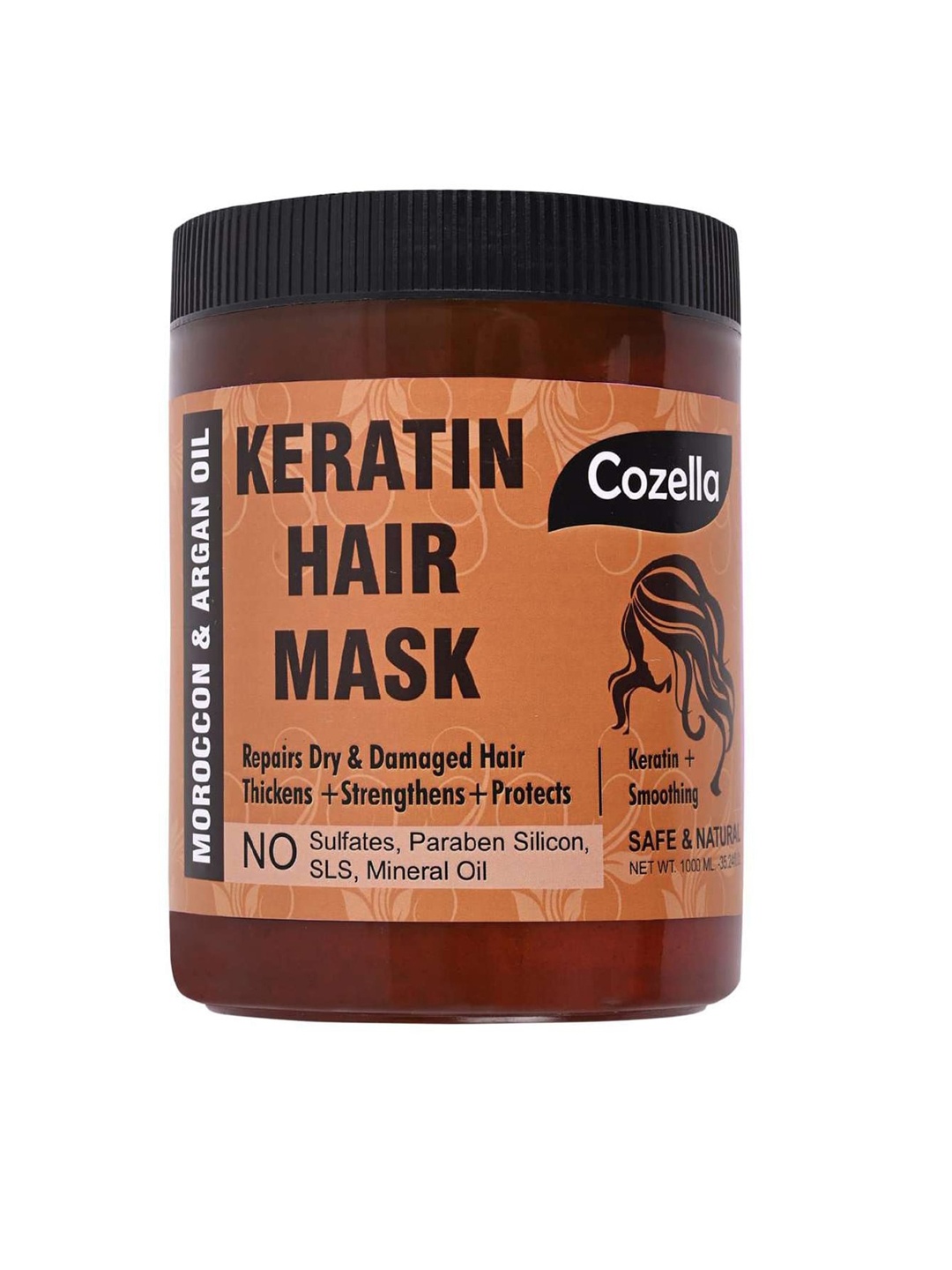 

COZELLA Unisex Professional Moroccon & Argan Oil Keratin Hair Mask 1000 Ml, Na