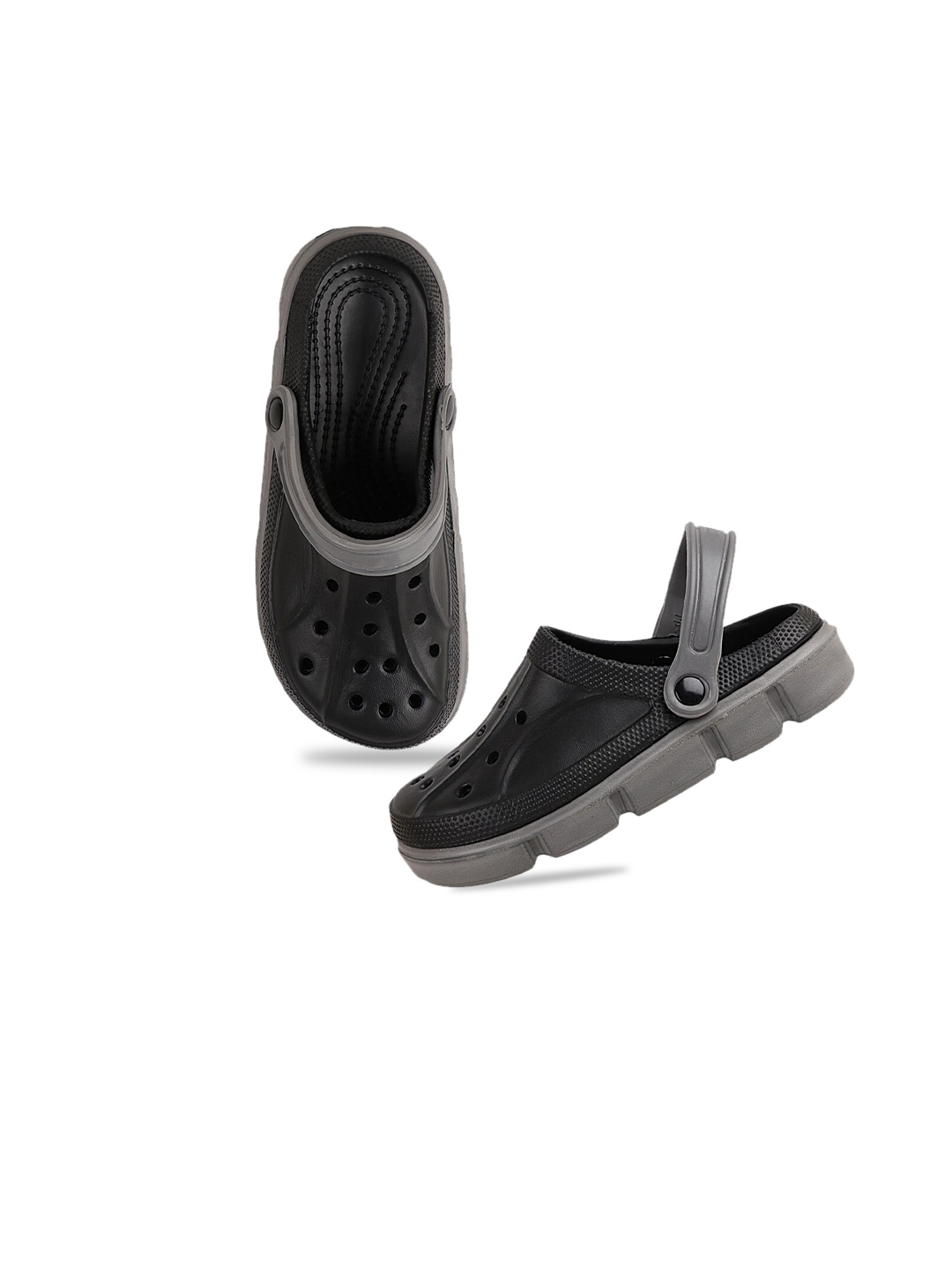 

Try Me Men Black & Grey Clogs