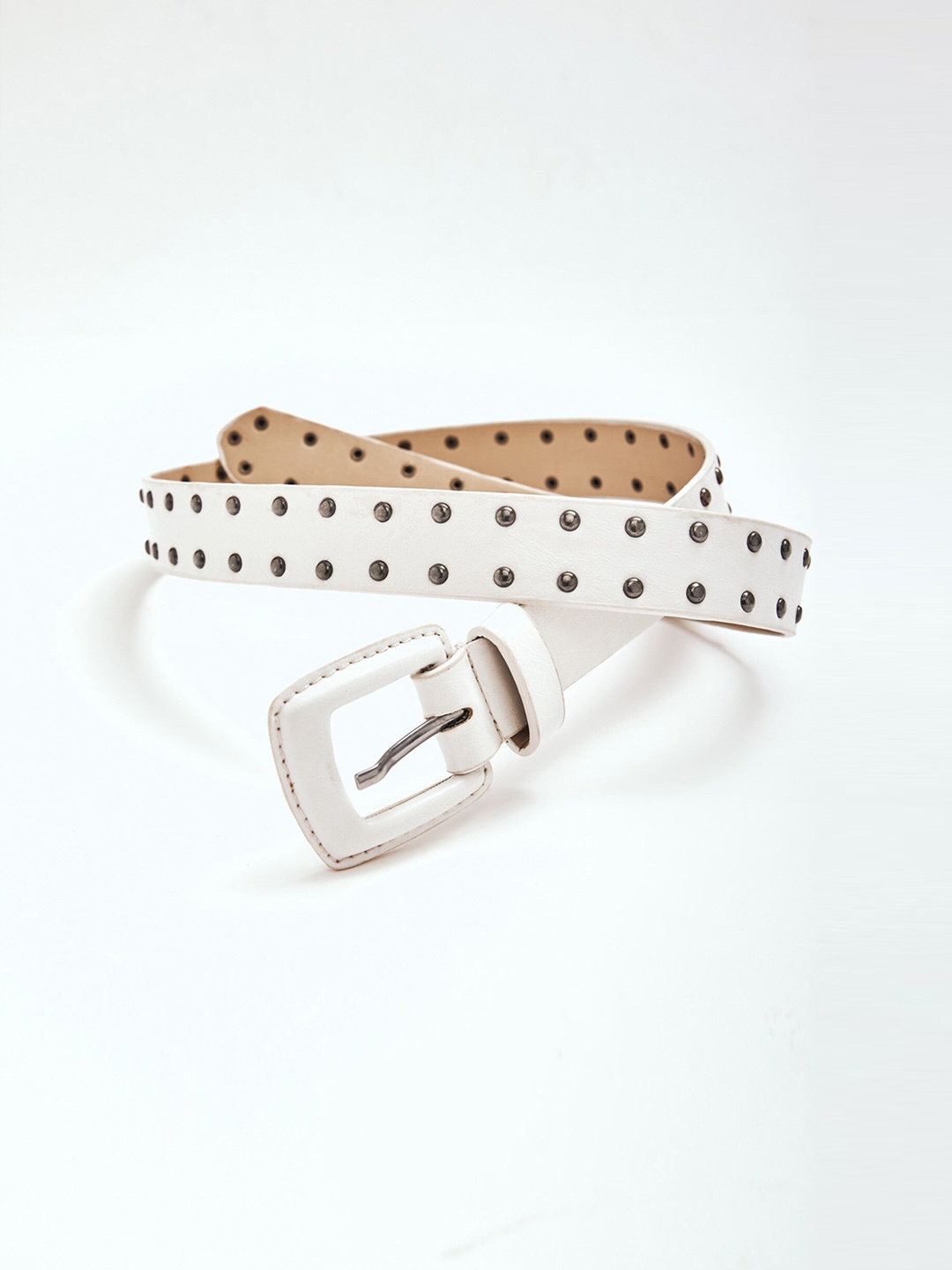 

The Label Life Women White Studded Waist Belt