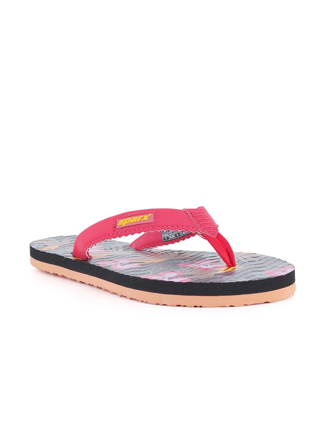 

Sparx Women Peach-Coloured & Blue Printed Thong Flip-Flops