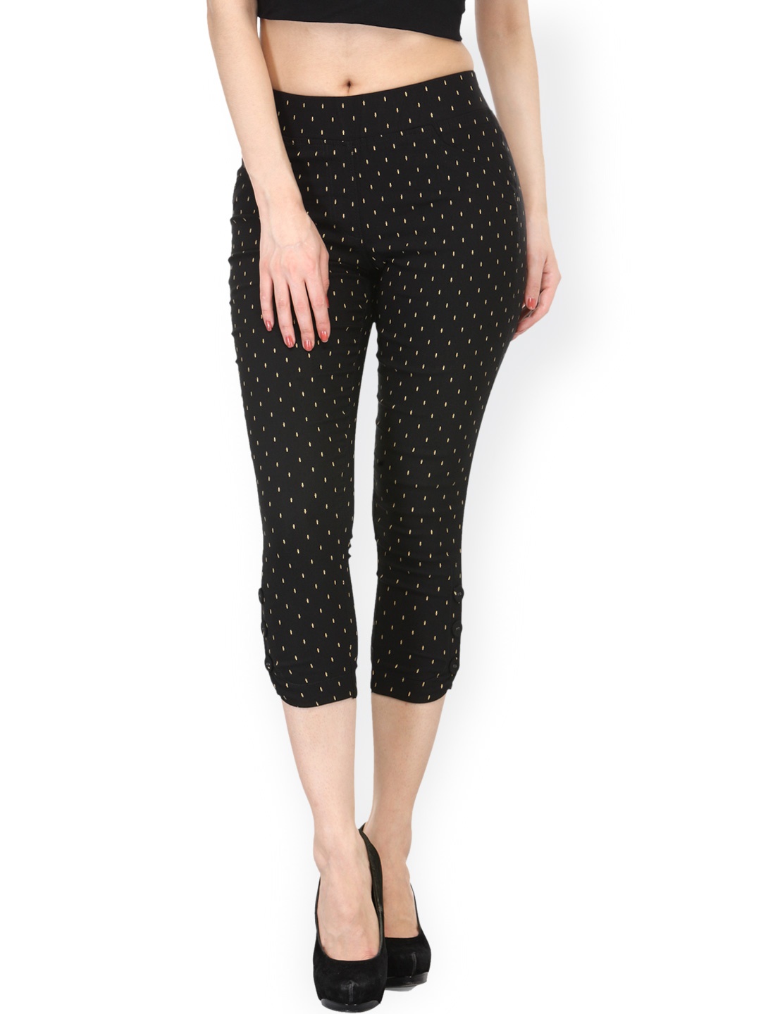 

Westwood Women Black Printed Skinny Fit Capris