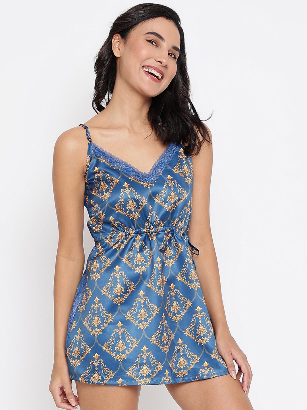 

DECOREALM Blue Printed Nightdress