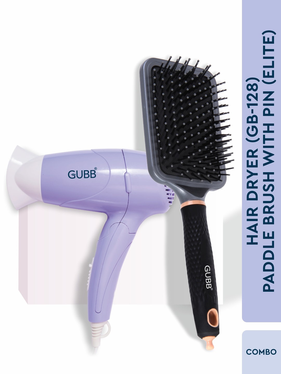 

GUBB 1000 W Hair Dryer With Paddle Hair Brush, Purple