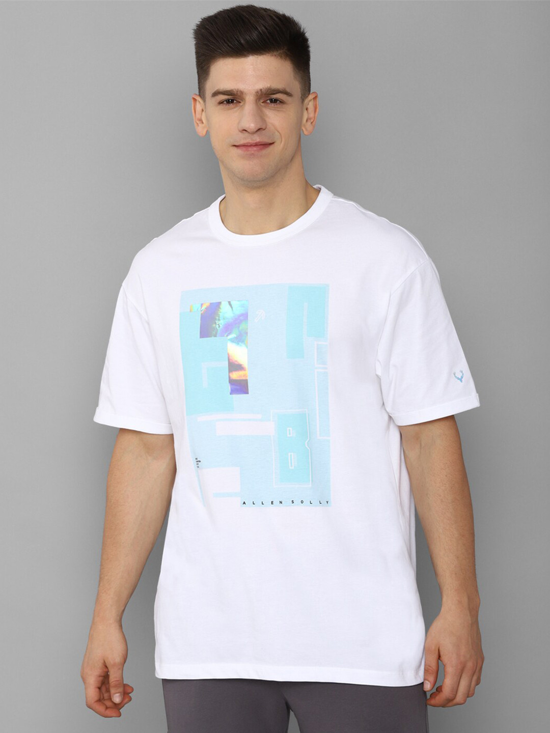 

Allen Solly Tribe Men White Typography Printed Applique T-shirt