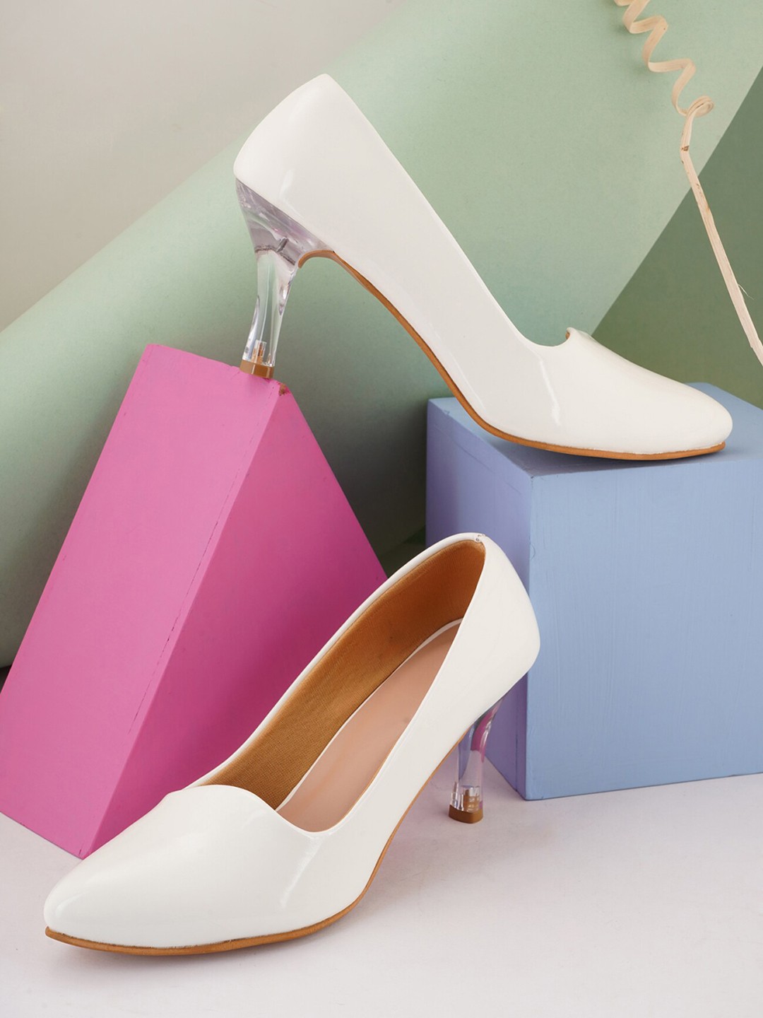 

Walkfree White Block Pumps