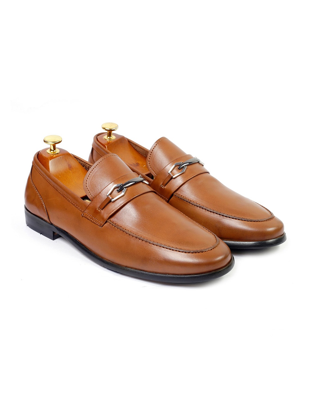

One8 Men Tan-Brown Solid Leather Formal Loafers