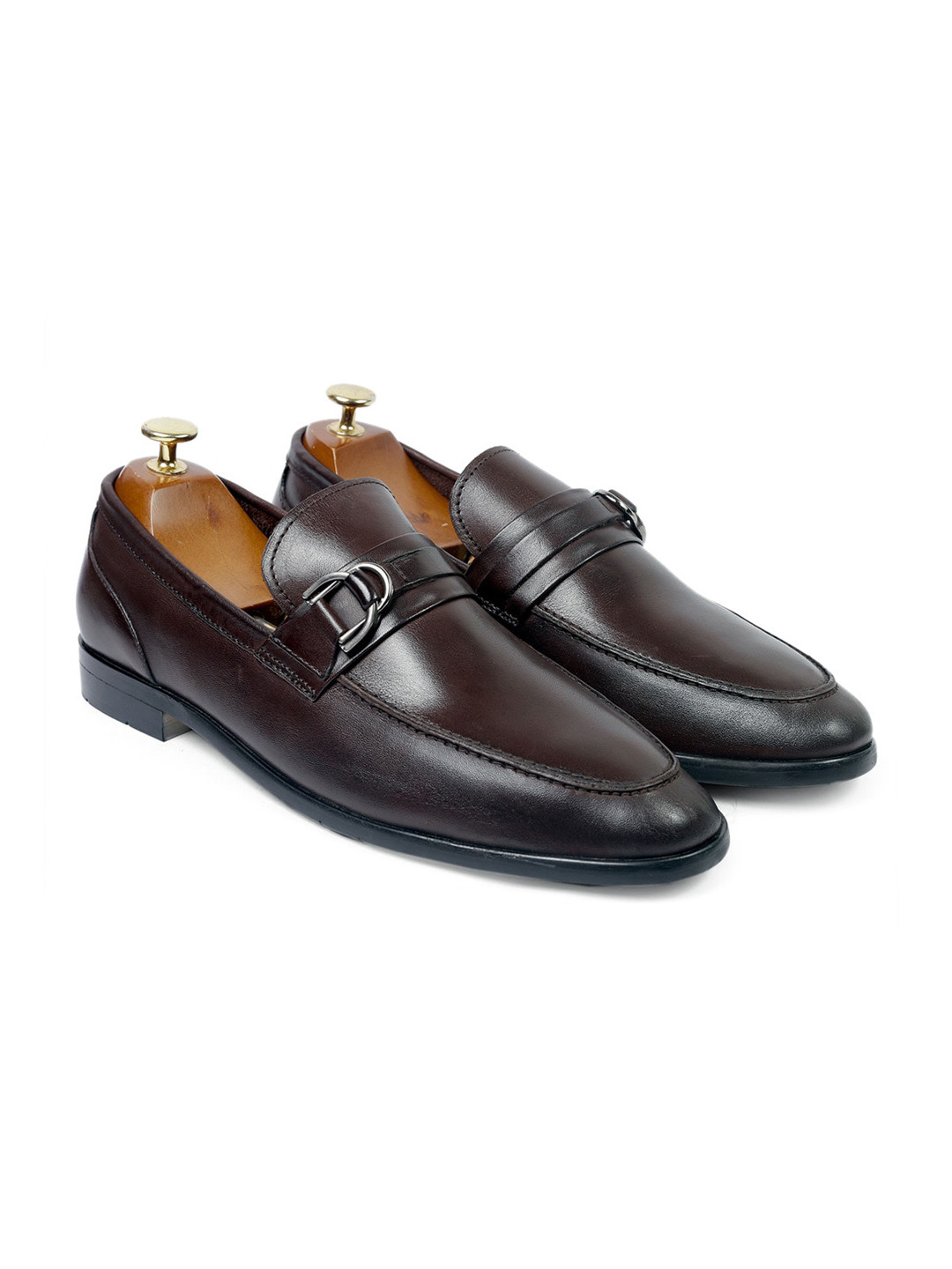 

One8 Men Brown Solid Leather Formal Loafer