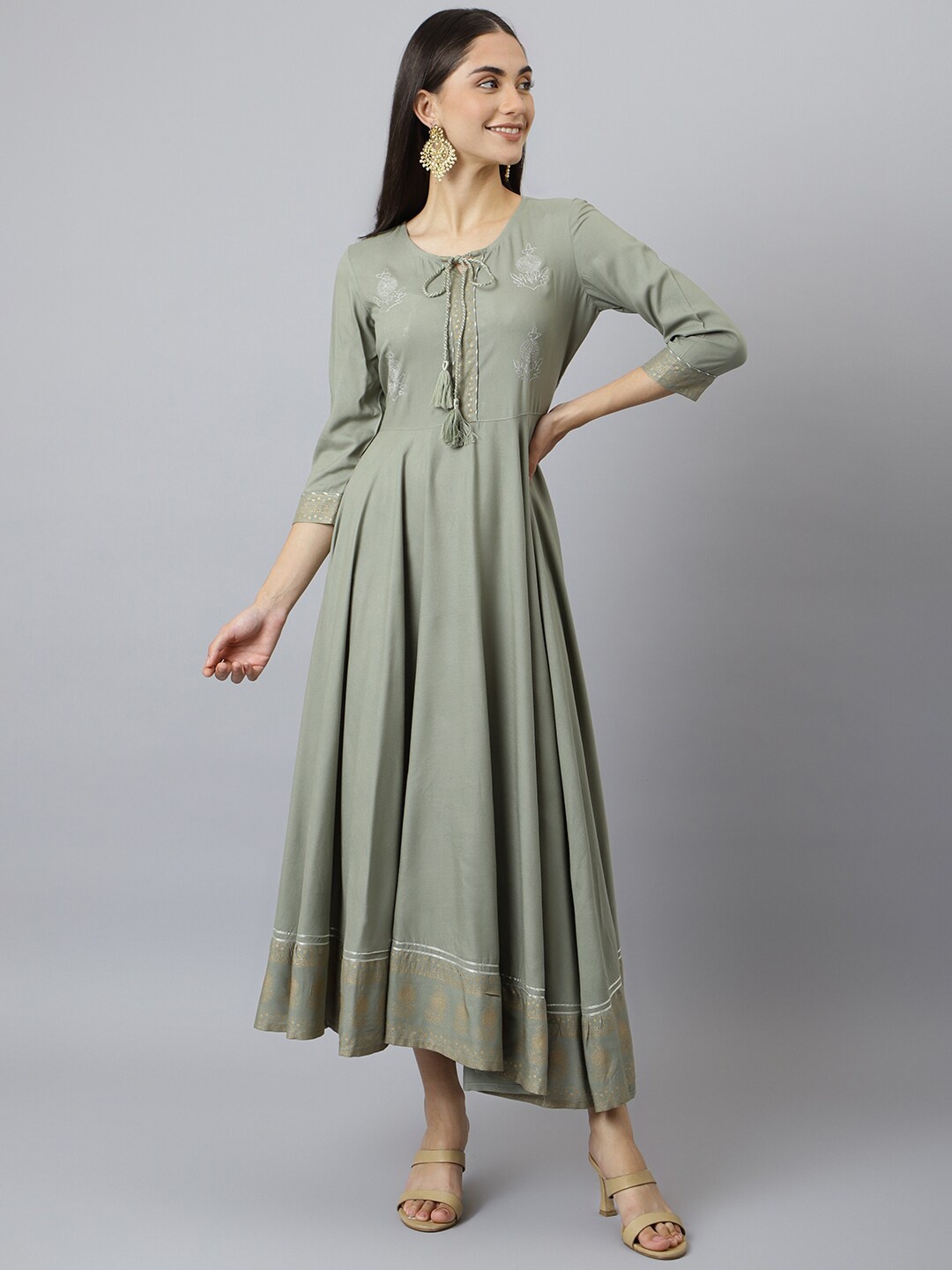 

Neemiya Light Grey Embroidered Anarkali Kurta