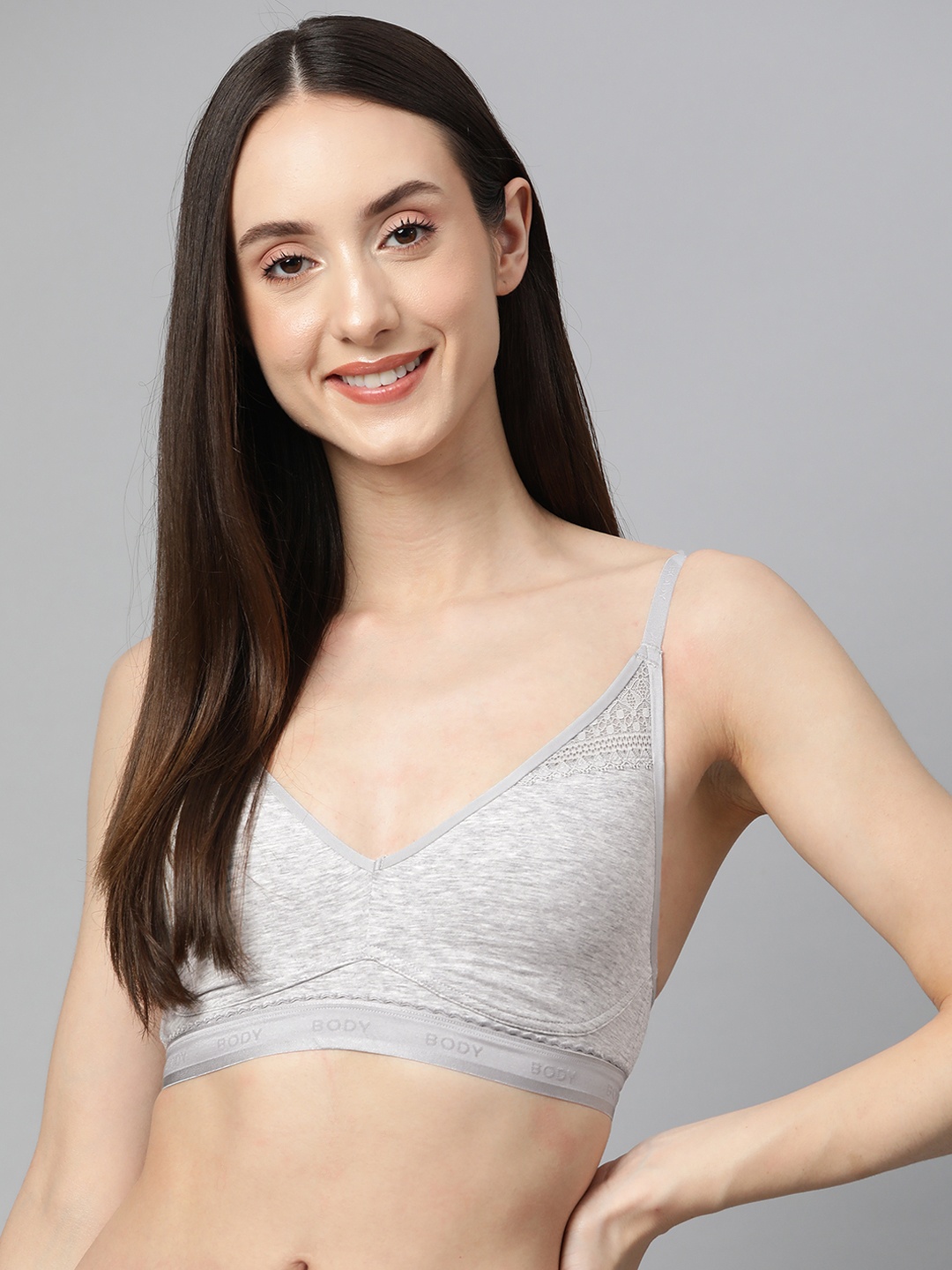 

Marks & Spencer Grey Melange Solid Non-Padded Bra