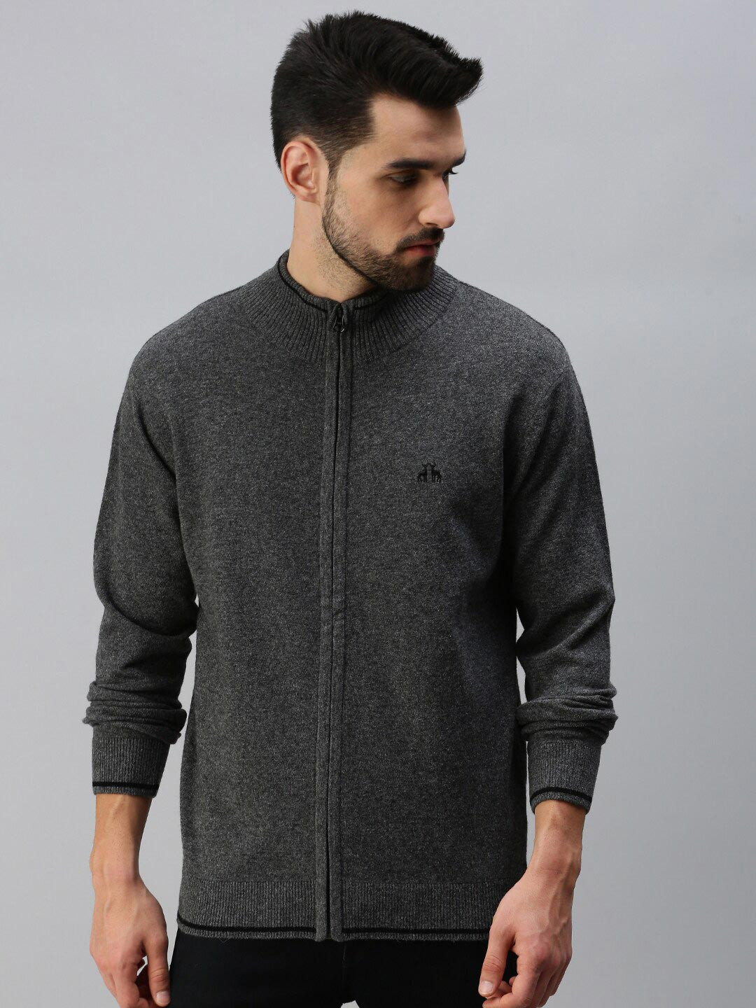 

98 Degree North Men Charcoal Cardigan