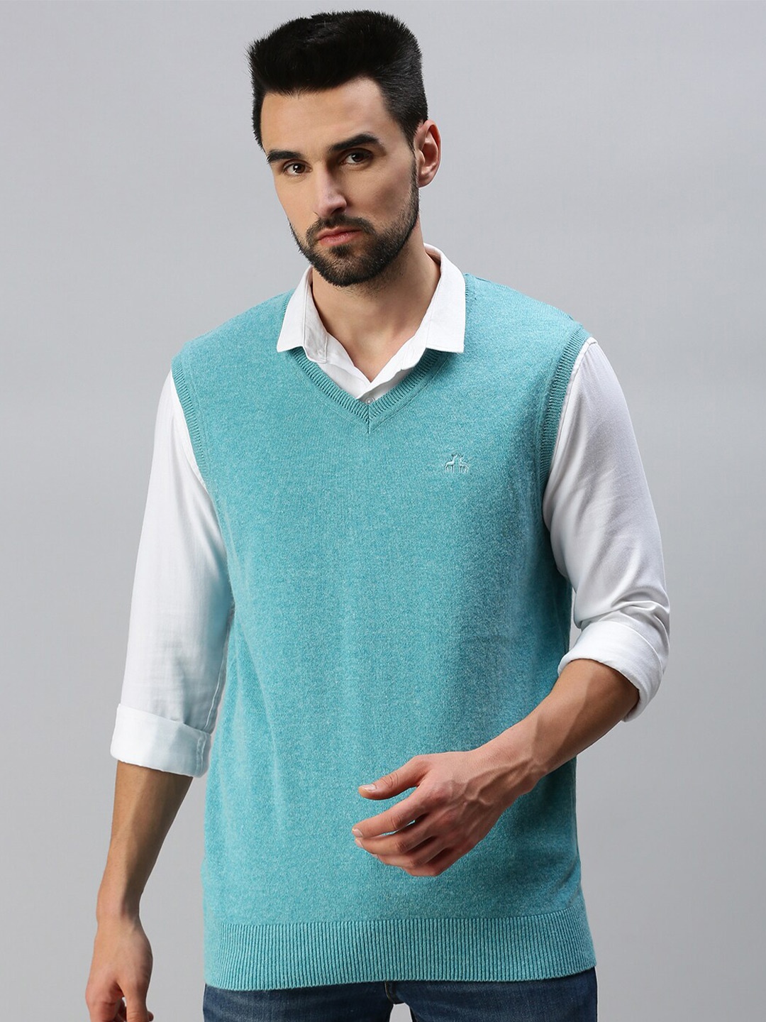 

98 Degree North Men Turquoise Blue Sweater Vest