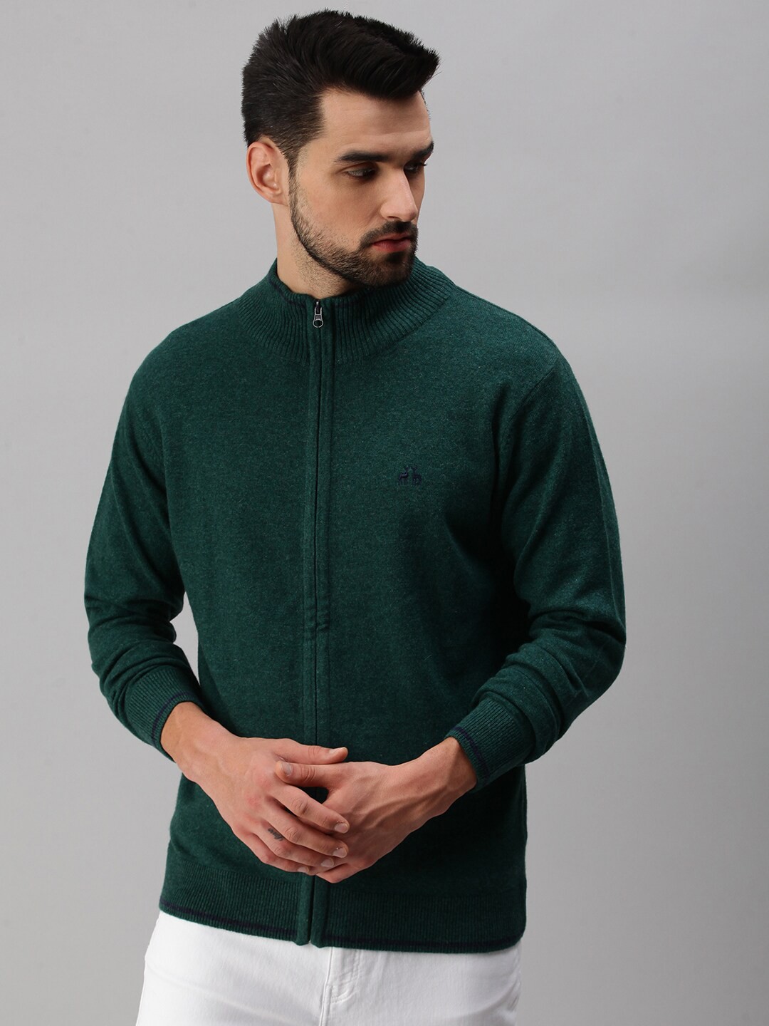 

98 Degree North Men Green Cardigan