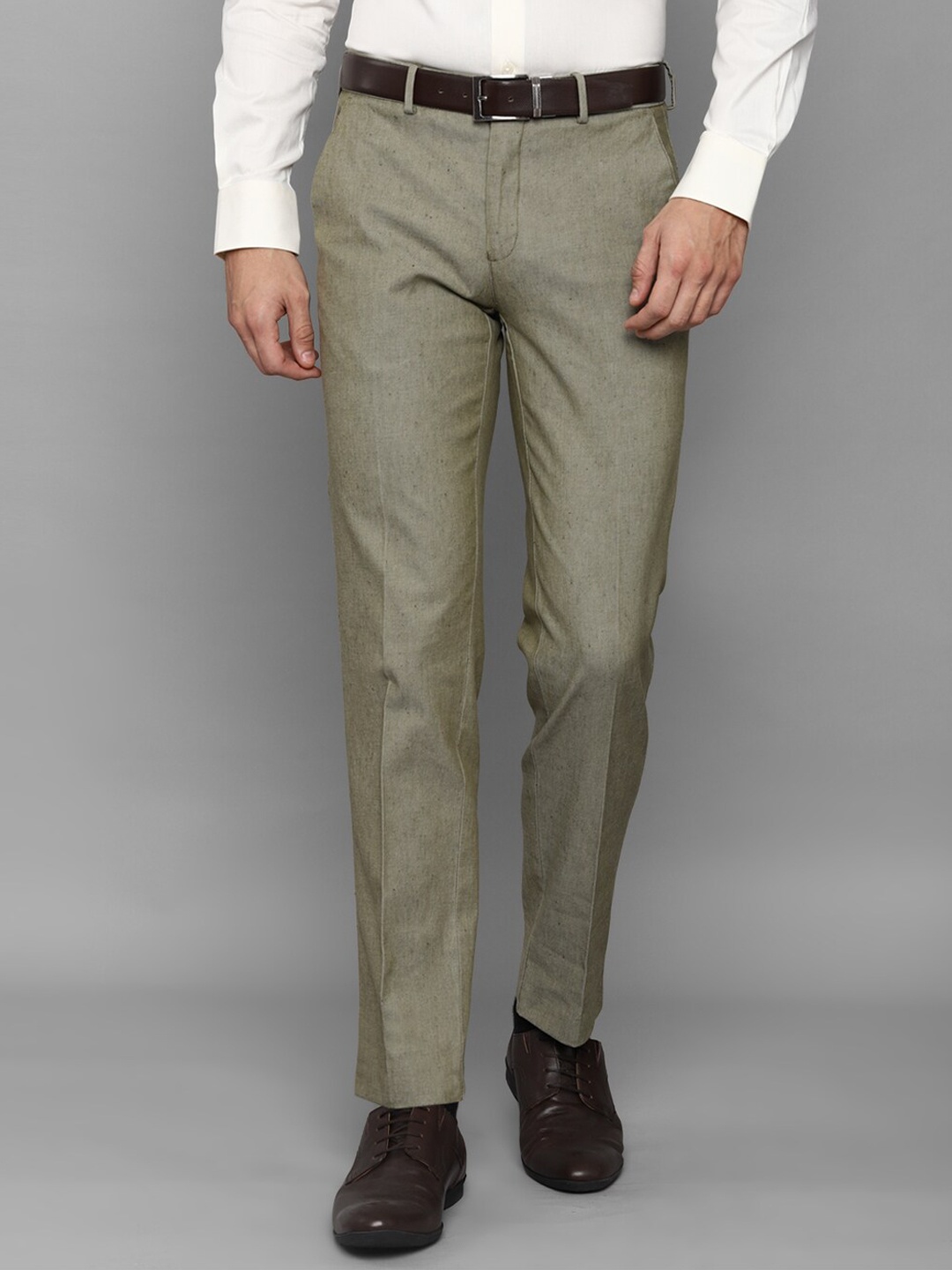 

Louis Philippe Men Olive Green Slim Fit Trousers