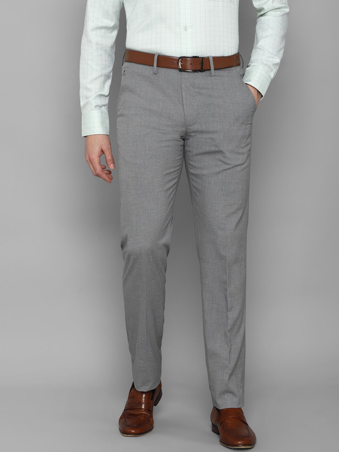 

Louis Philippe Men Grey Regular Fit Formal Trousers