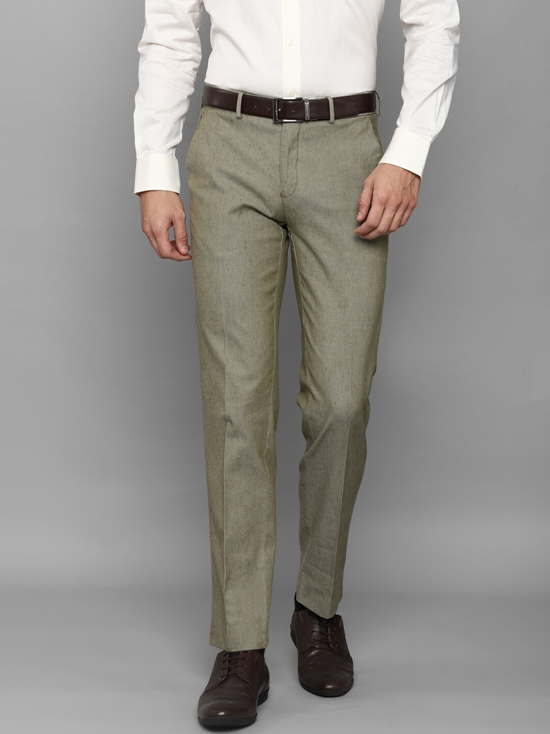 

Louis Philippe Men Olive Green Slim Fit Trousers