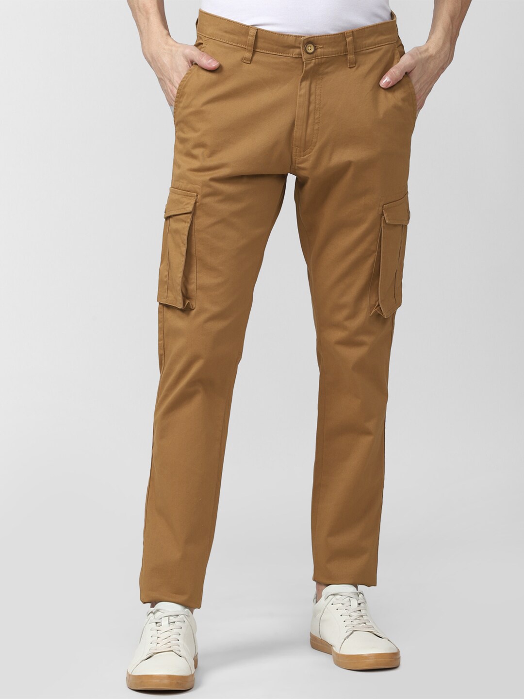

Peter England Casuals Men Khaki Cargos Trousers