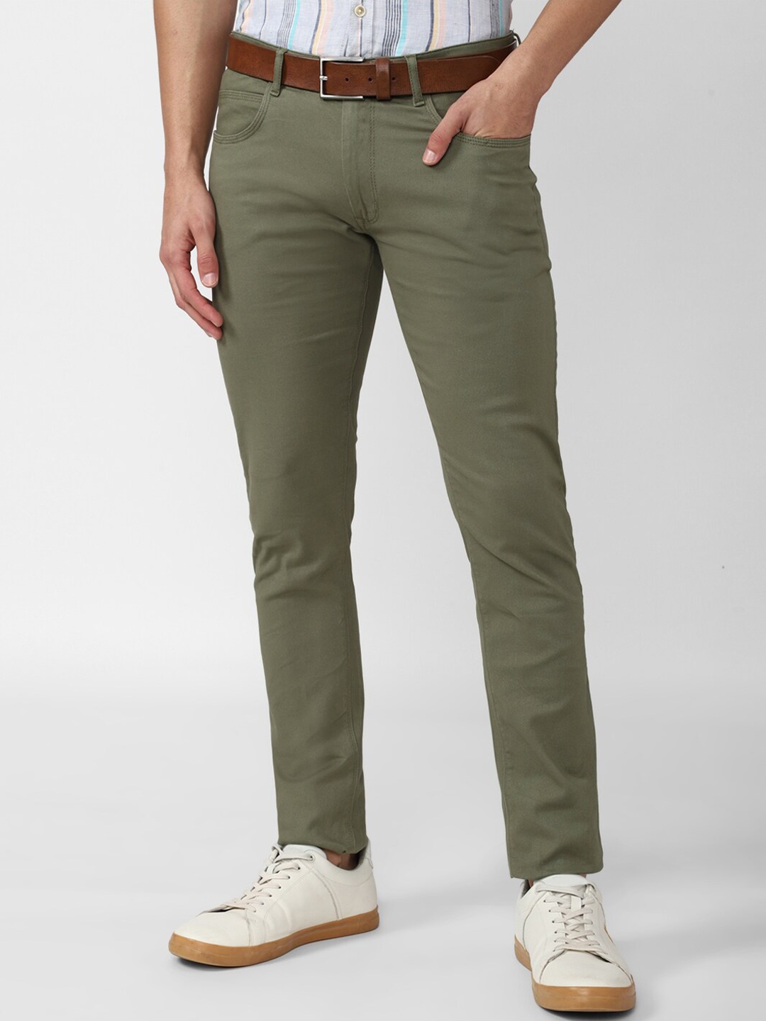 

Peter England Casuals Men Olive Green Skinny Fit Trouser