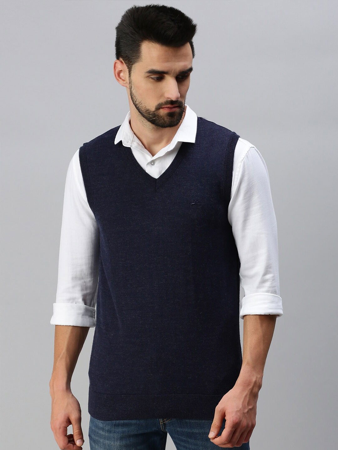 

98 Degree North Men Navy Blue Sweater Vest