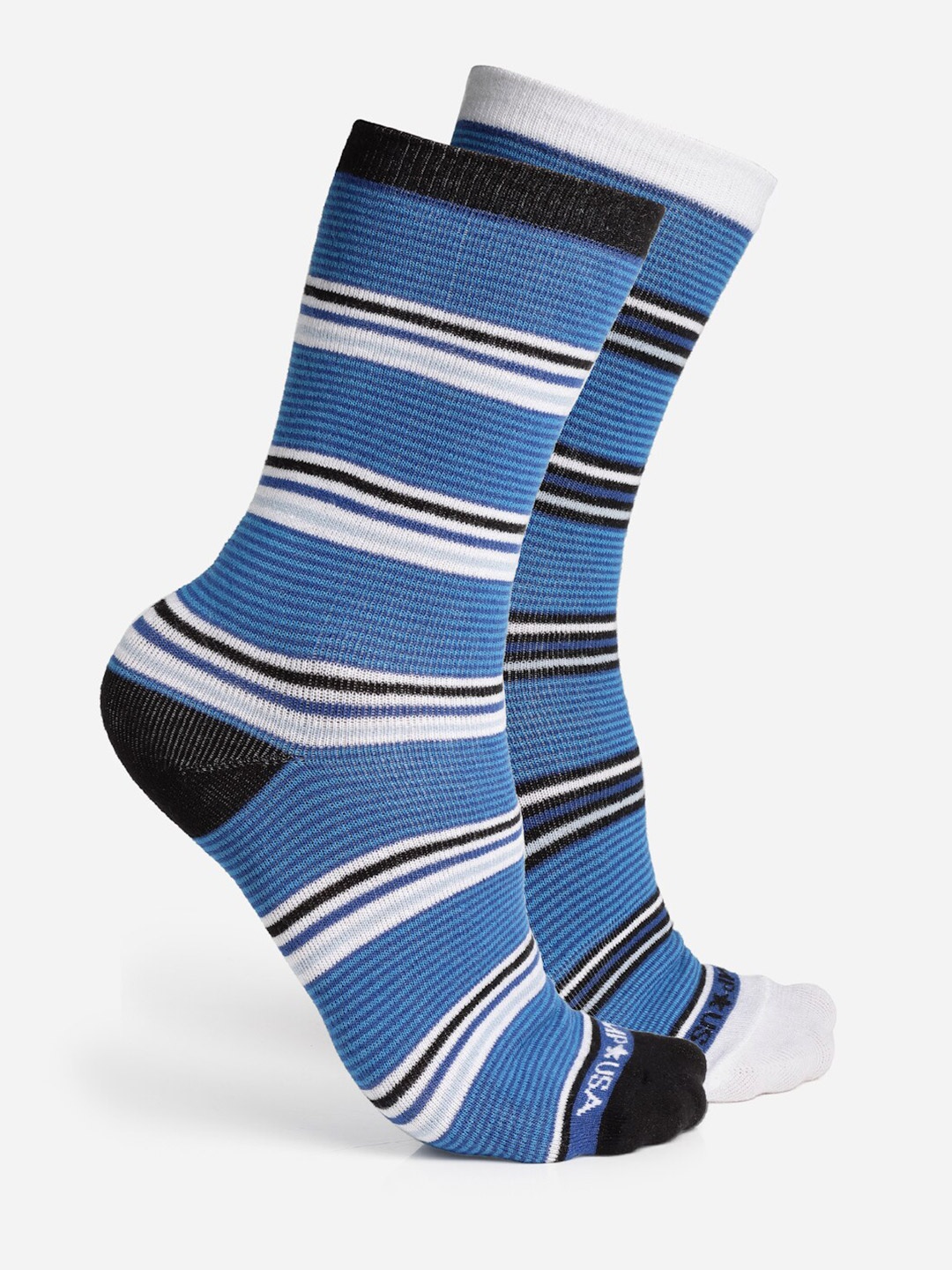 

JUMP USA Men Pack Of 3 Assorted Striped Calf-Length Bamboo Socks