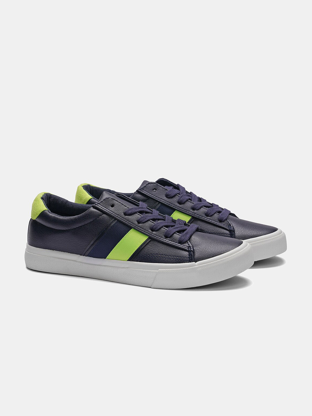 

R&B Men Navy Blue PU Sneakers