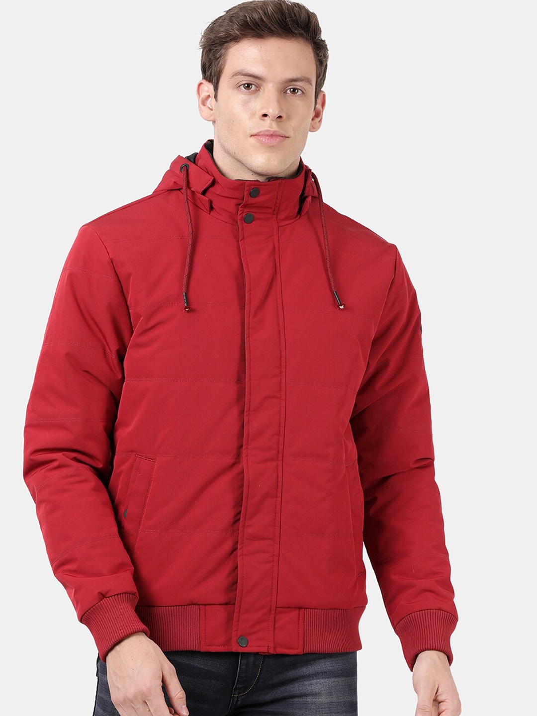 

t-base Men Red Windcheater Puffer Jacket