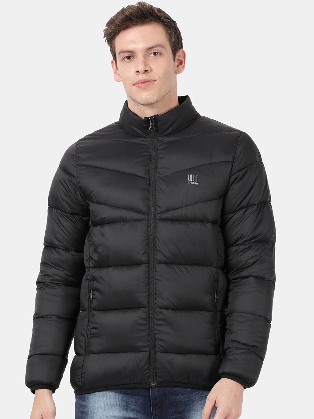 

t-base Men Black Windcheater Puffer Jacket