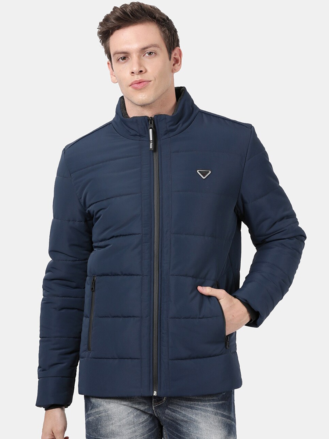 

t-base Men Blue Windcheater Puffer Jacket
