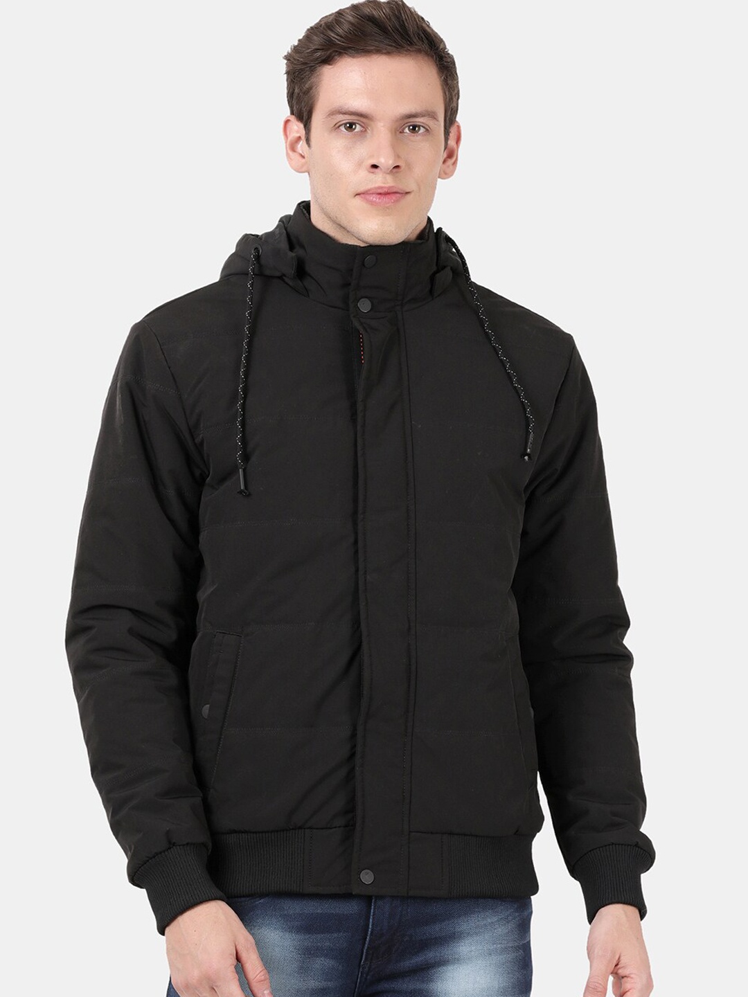 

t-base Men Black Windcheater Parka Jacket