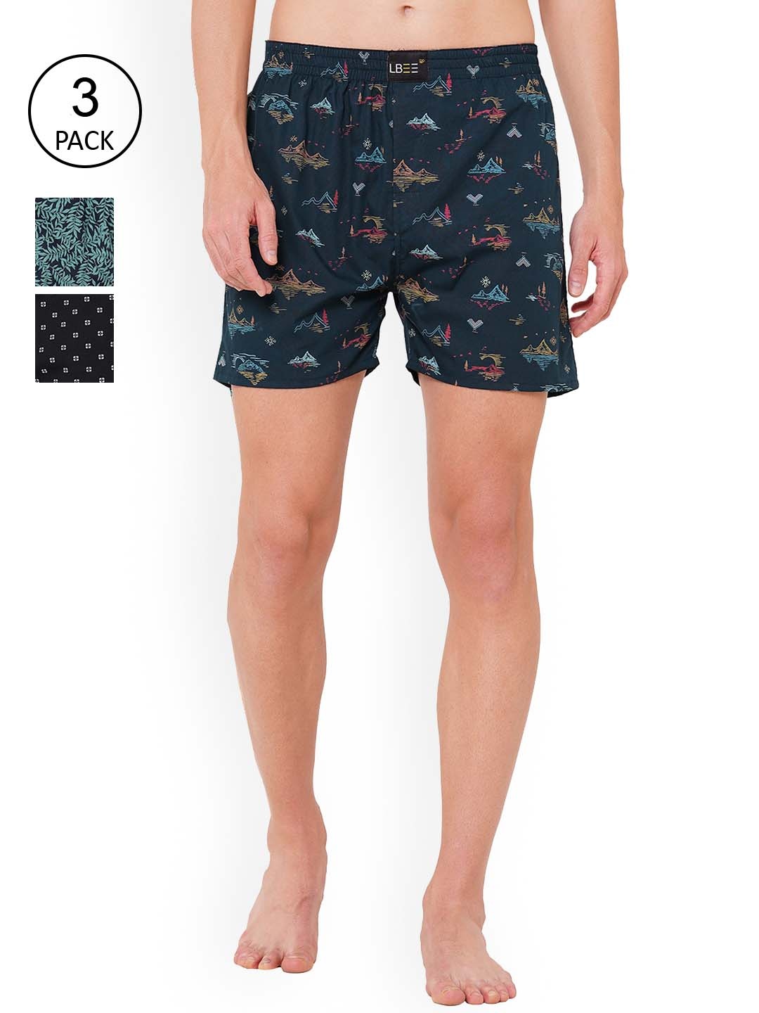 

LBEE Men Pack Of 3 Printed Boxers MLB3CPK0002_XXL, Multi