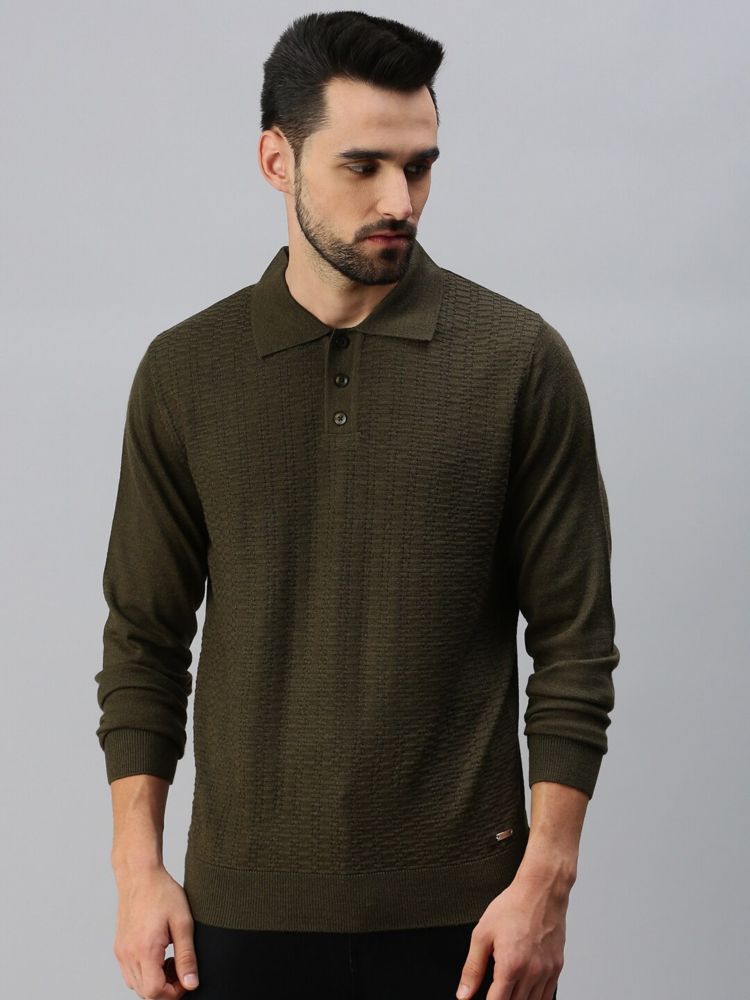 

98 Degree North Men Olive Green Pullover