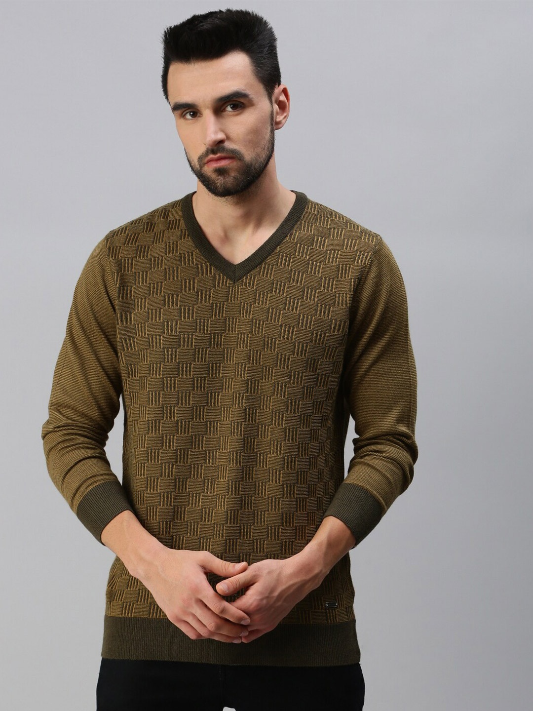 

98 Degree North Men Olive Green Pullover
