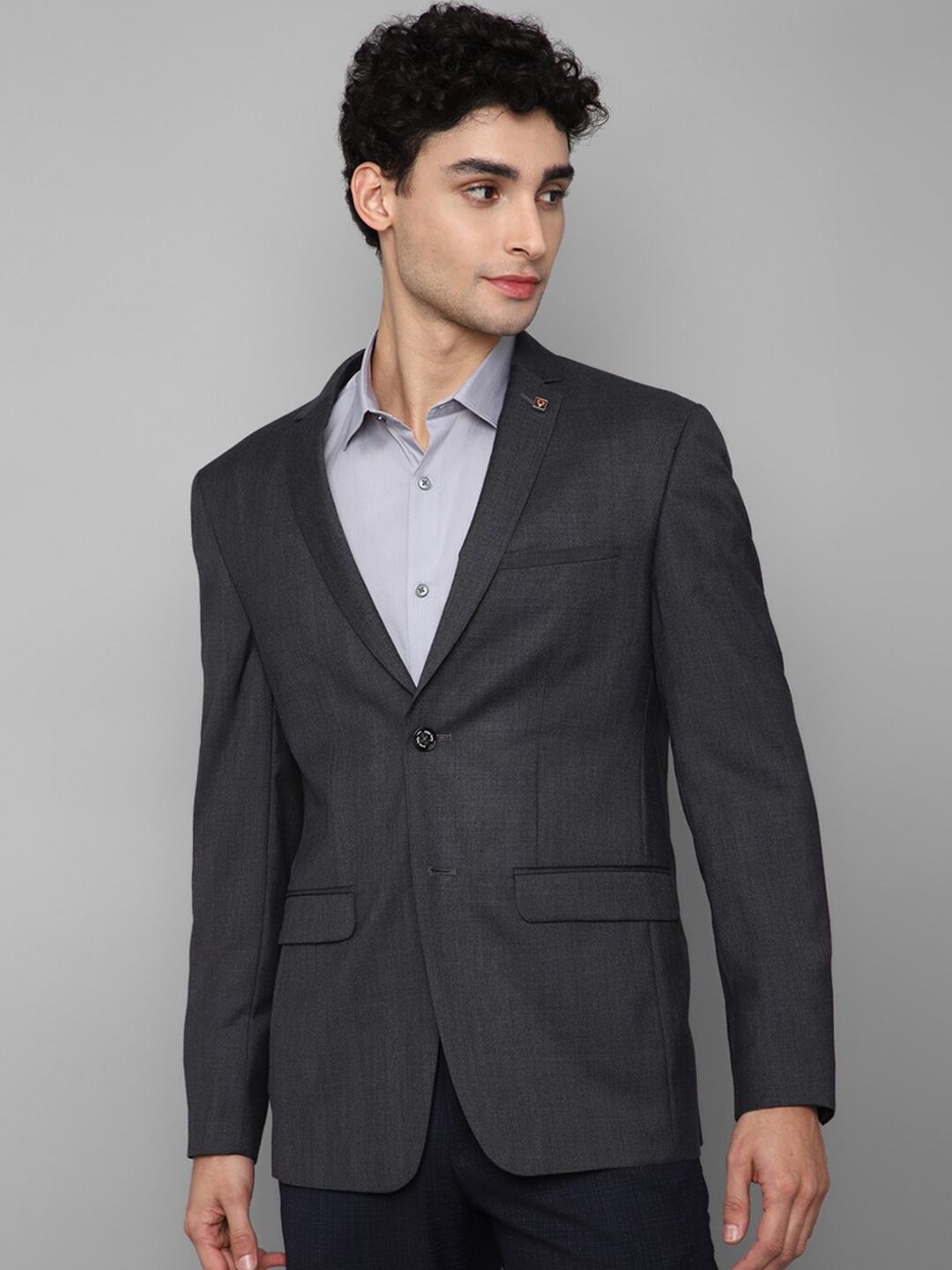 

Allen Solly Men Grey Solid Single-Breasted Slim-Fit Casual Blazer