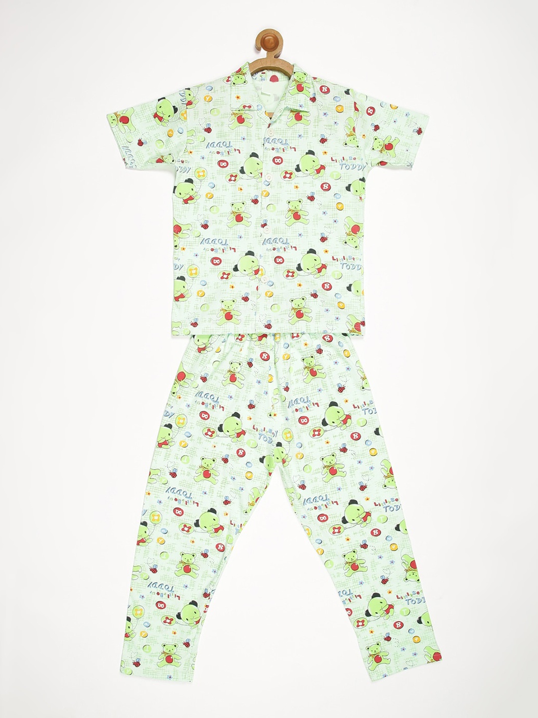 

V2 Value & Variety Boys Green & Red Printed Night suit