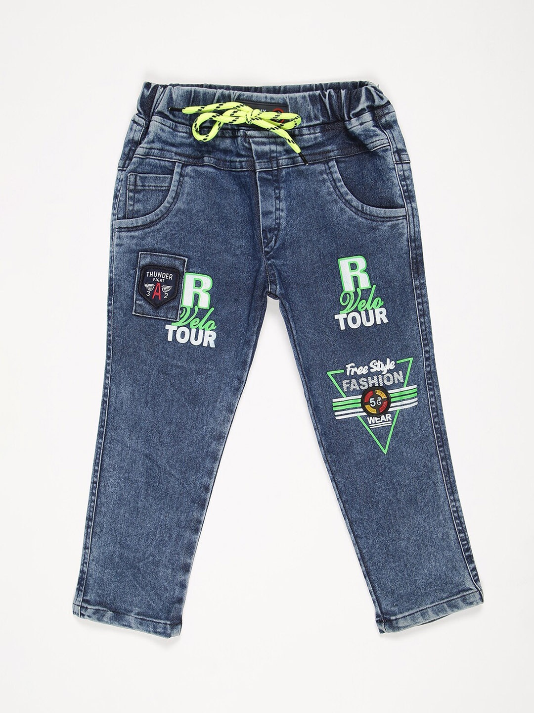 

V2 Value & Variety Boys Green Low Distress Jeans