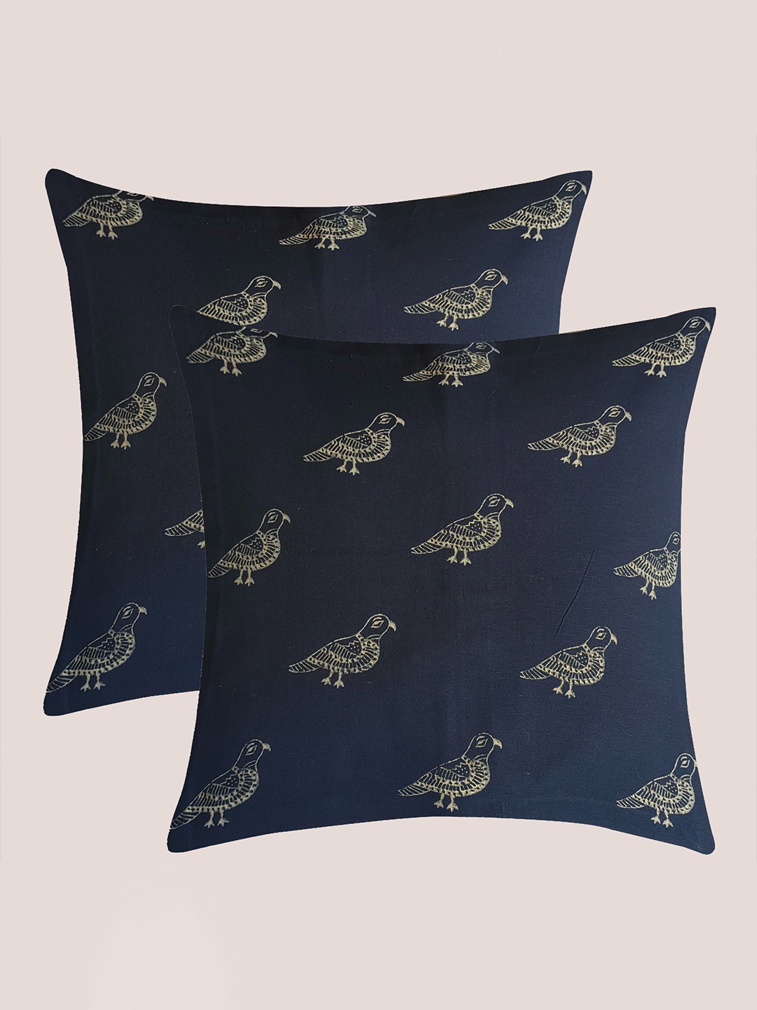 

Molcha Blue Set of 2 Ethnic Motifs Square Cushion Covers