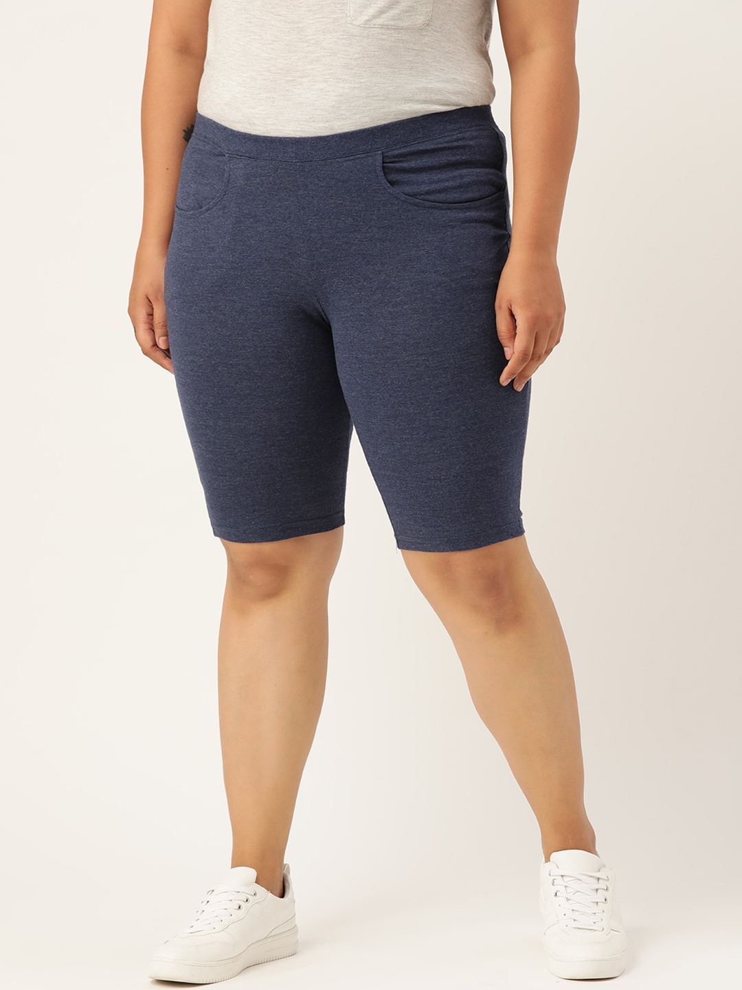 

theRebelinme Women Blue High-Rise Shorts