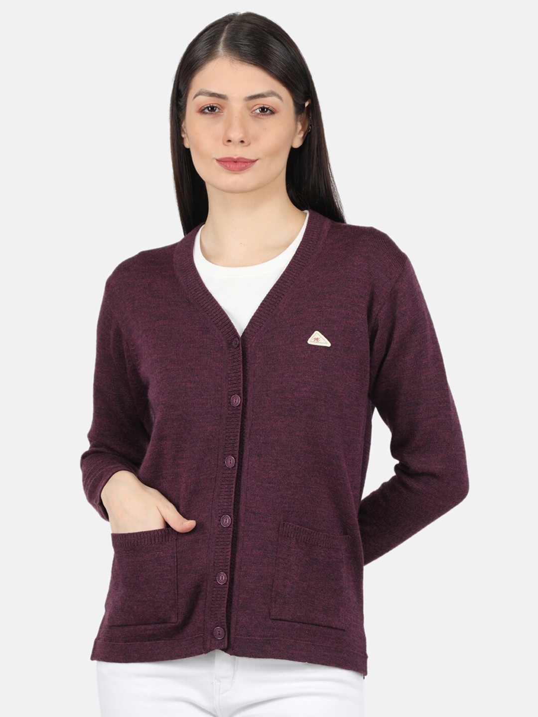 

Monte Carlo Women Burgundy Cardigan